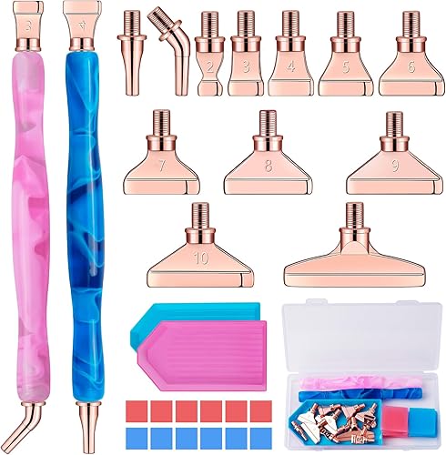 Sttargxing Juego de 27 bolígrafos de pintura de diamantes, 12 puntas de acero inoxidable con 12 arcillas, puntas multiposicionadoras, accesorios de disponible en Yaxa Colombia