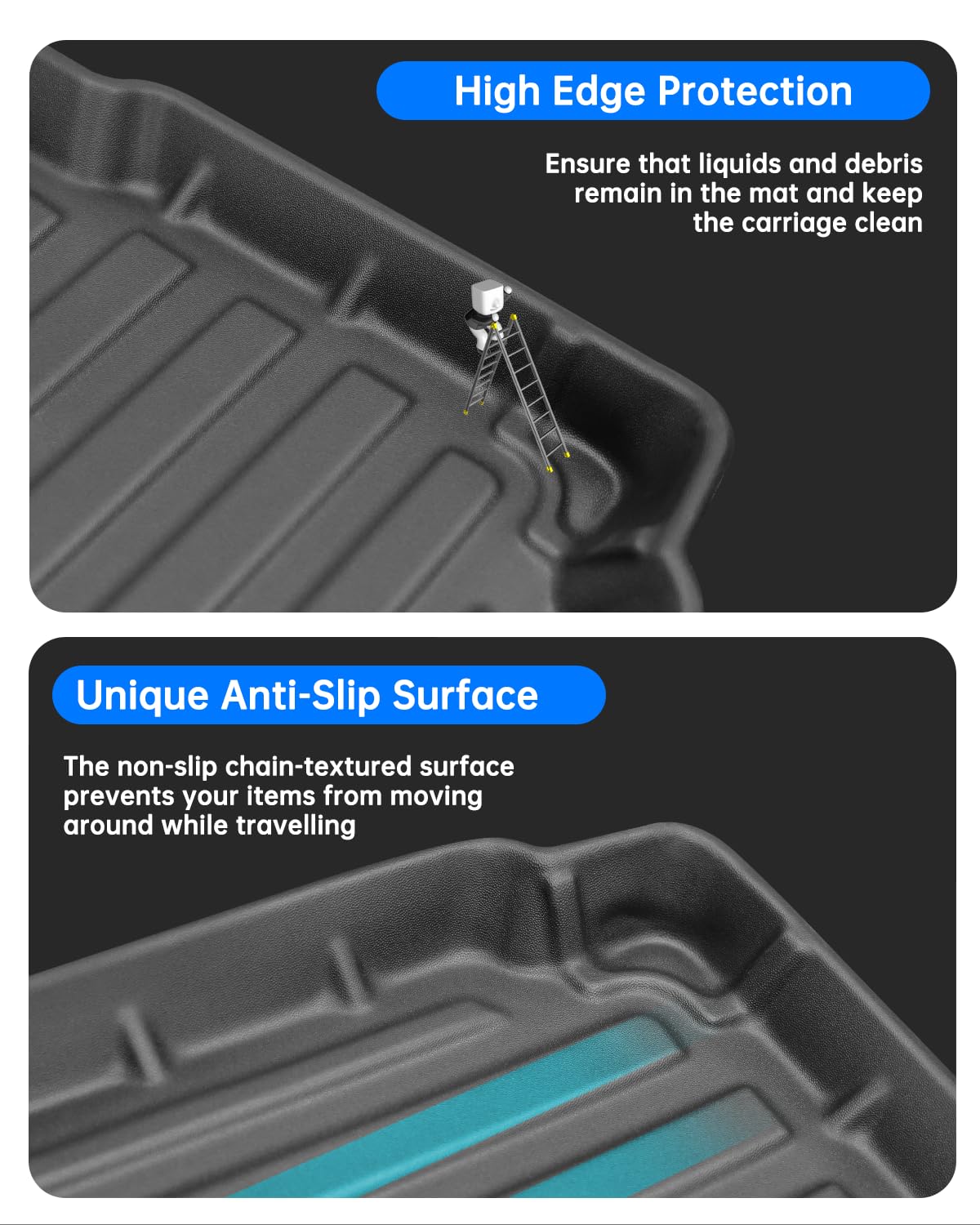 Tappetino Bagagliaio Per MG ZS 2018-2025 - Impermeabile, Antiusura, In TPE, Facile Da Pulire - Foto 8