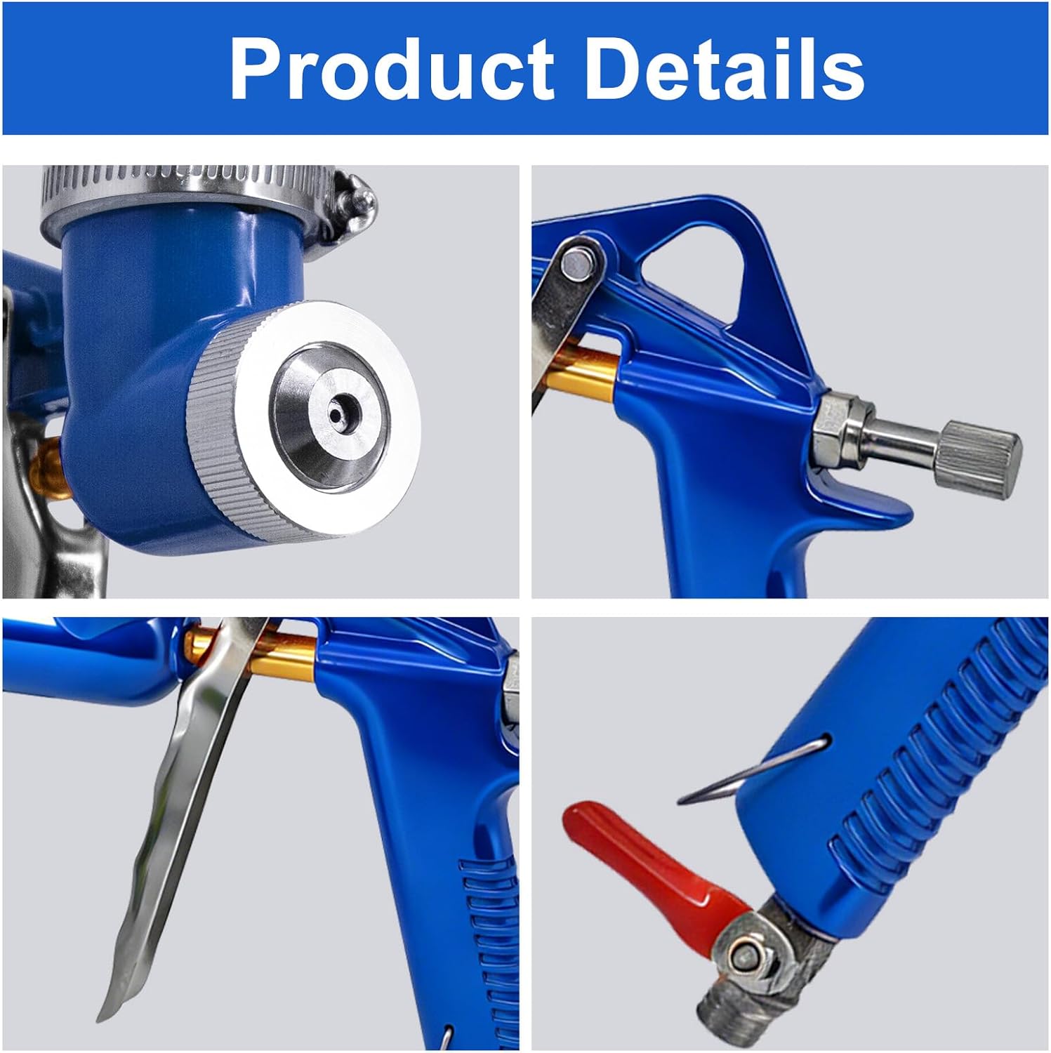 Texture Drywall Sprayer,Air Hopper Spray Paint Guns with 1.5 Gallon Hopper, Includes 3 Nozzles (4.0mm/6.0mm/8.0mm), Air Texture Gun for Walls,Ceiling,Stucco Mud,Knockdow, Orange Peel