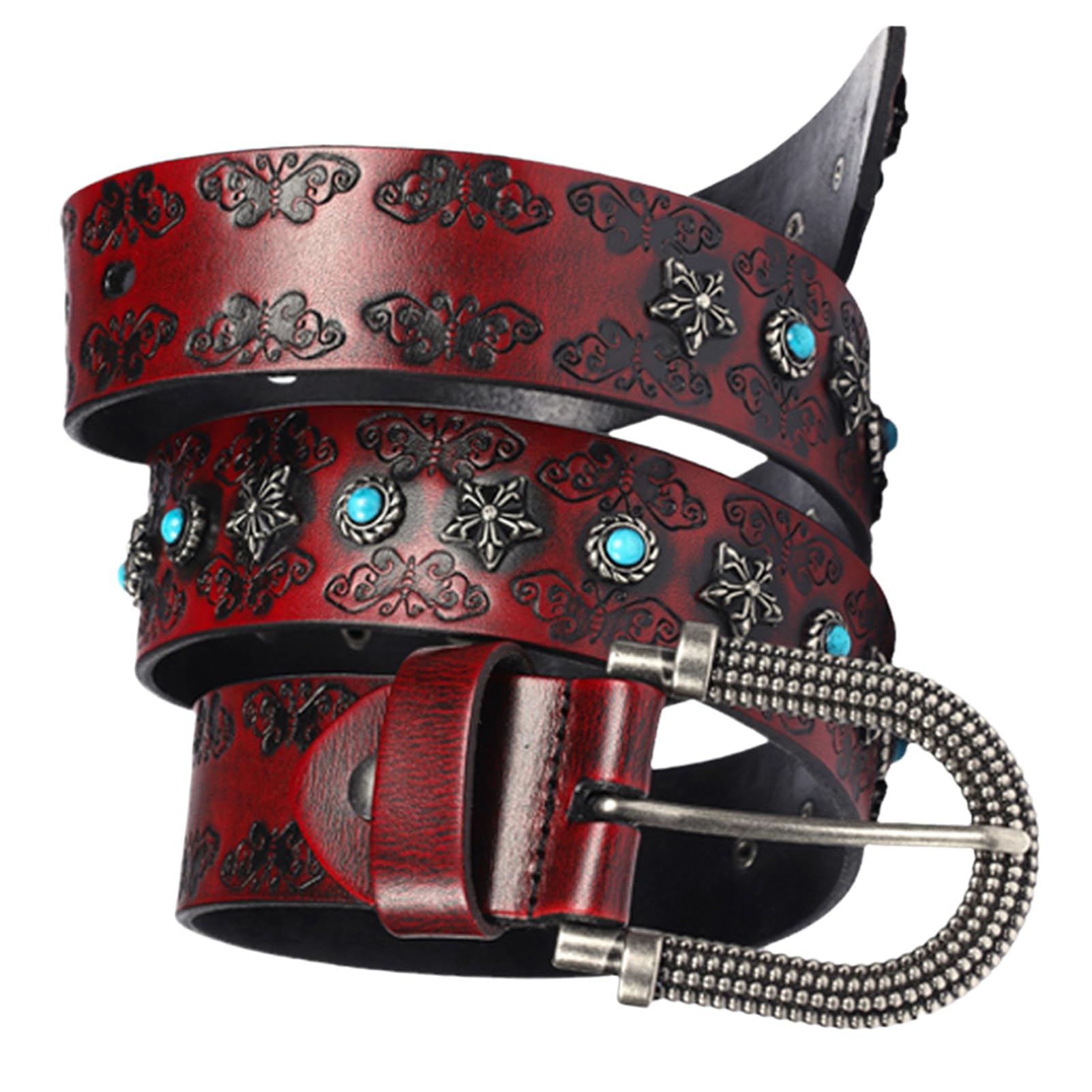 Western-Ledergürtel Mit Prägung, Personalisierte Gravur, Verstellbare Metallschnalle, Handgefertigtes Rindsleder