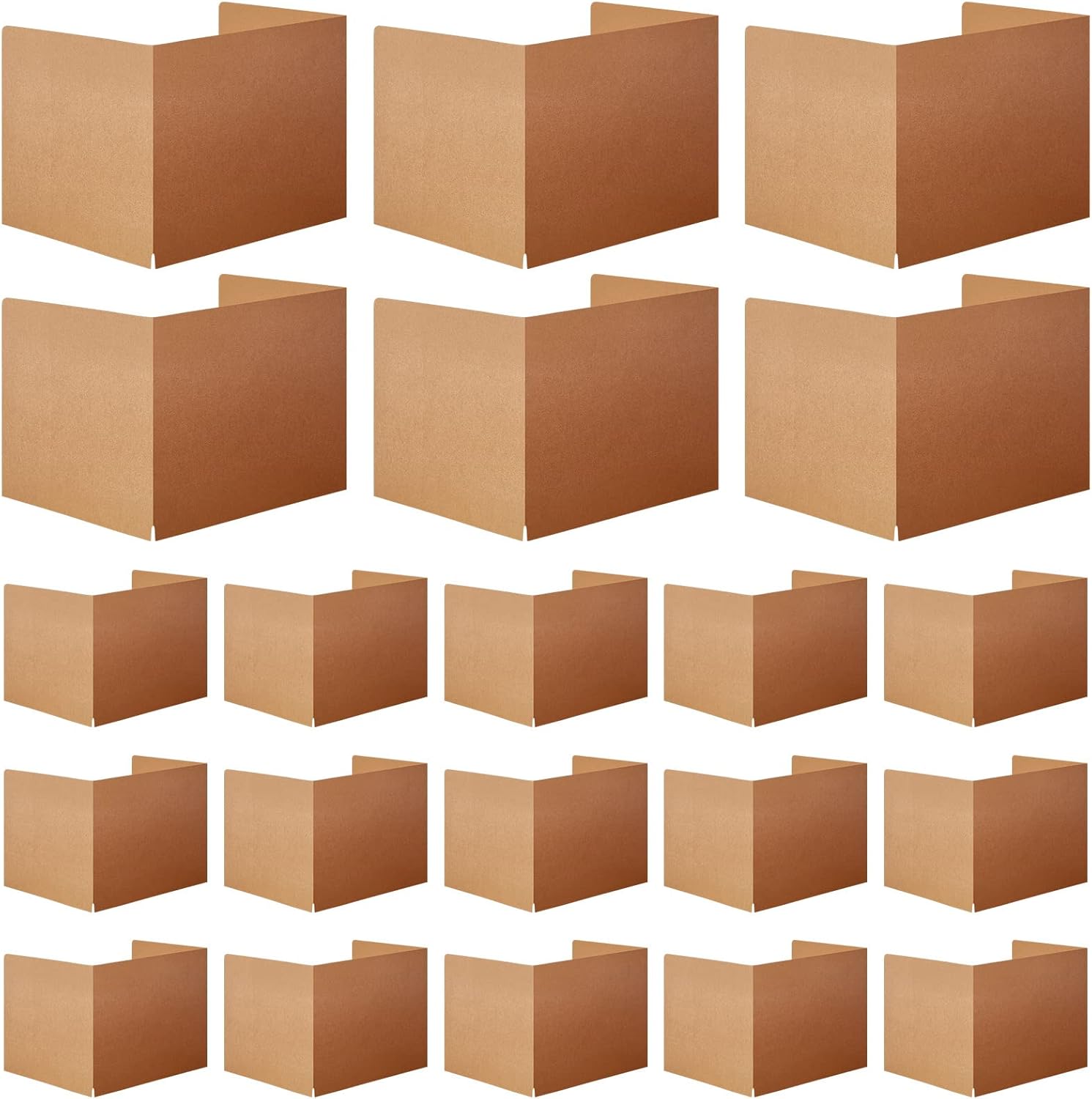 Gueevin 30 Pcs Classroom Desk Dividers for Students Test Privacy Folders for Better Focus Overall Size 13" x 20" x 17" School Testing Study Cardboard (Brown)