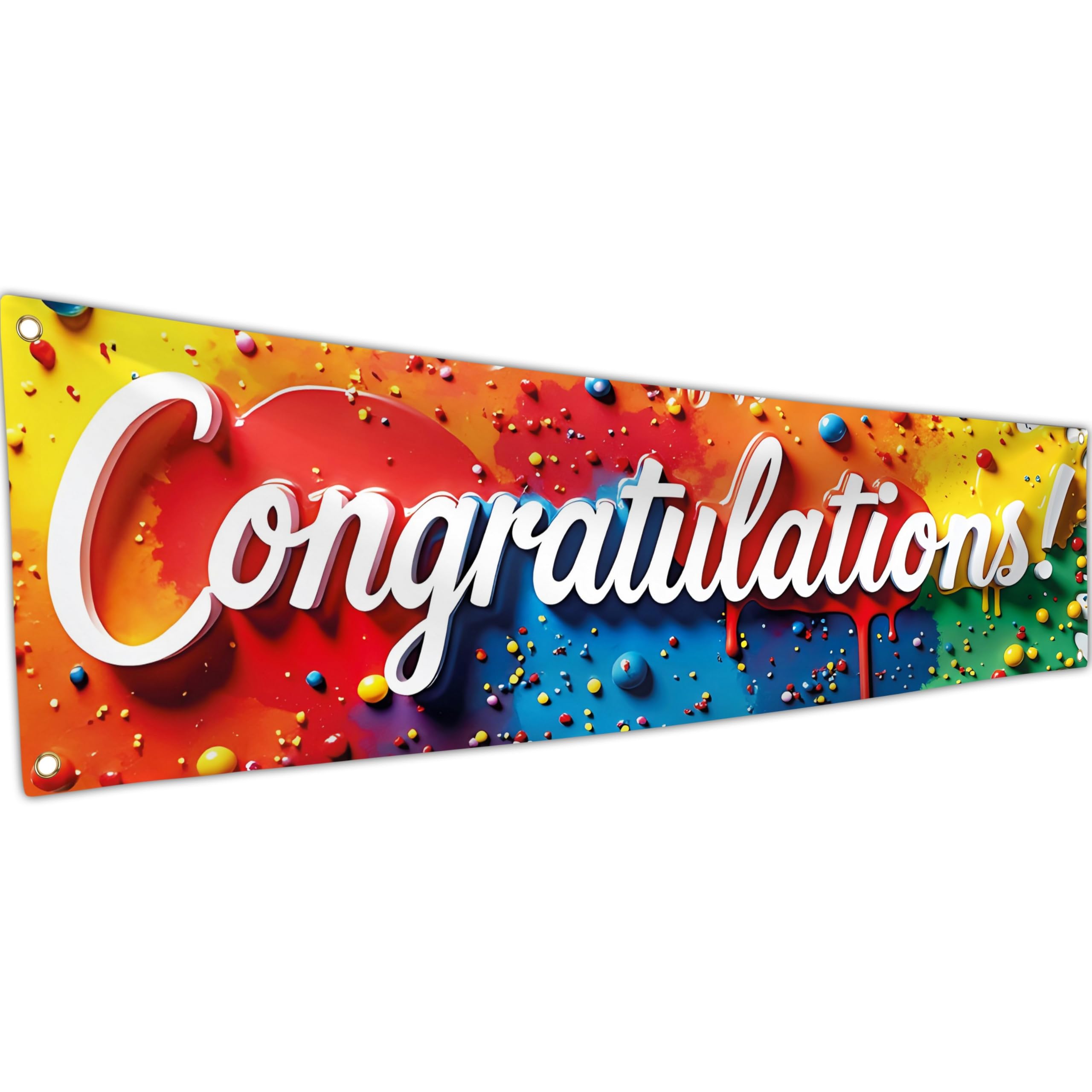 Congratulations Banner - Graduation Decorations 180x40 cm - Well Done Banner - We Are So Proud of You - You Did It (Multicolor)