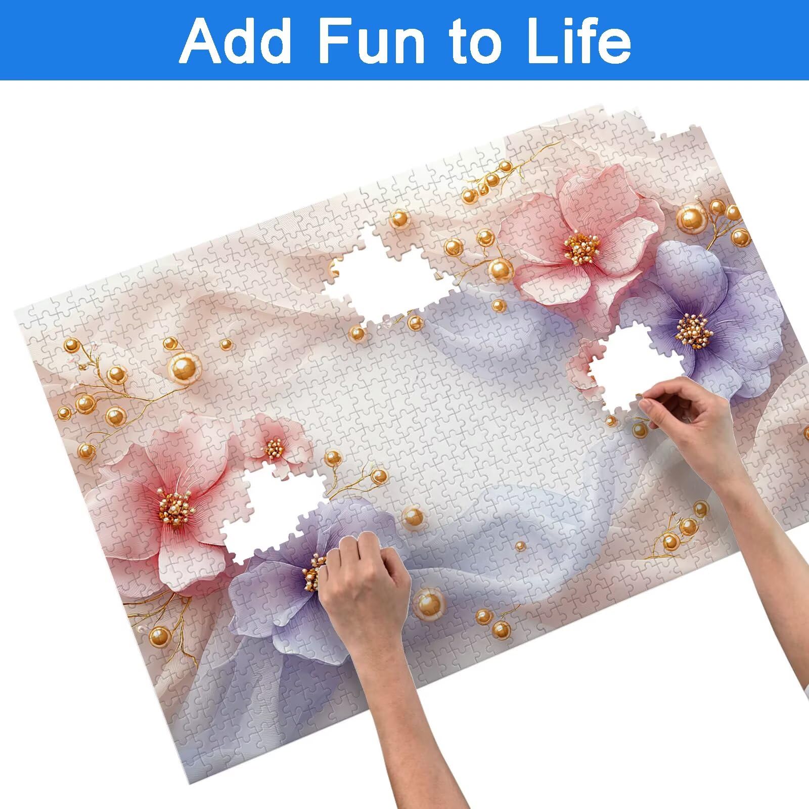 Puzzle 1000 Pezzi Fiore, Puzzle Astratto 1000 Pezzi Arte per Adulti e Bambini, Misura: 75x50 cm, Puzzles Legno per Adulti con Squisita Scatola di Imballaggio, Idea Regalo Donna, Regalo Uomo, -9227