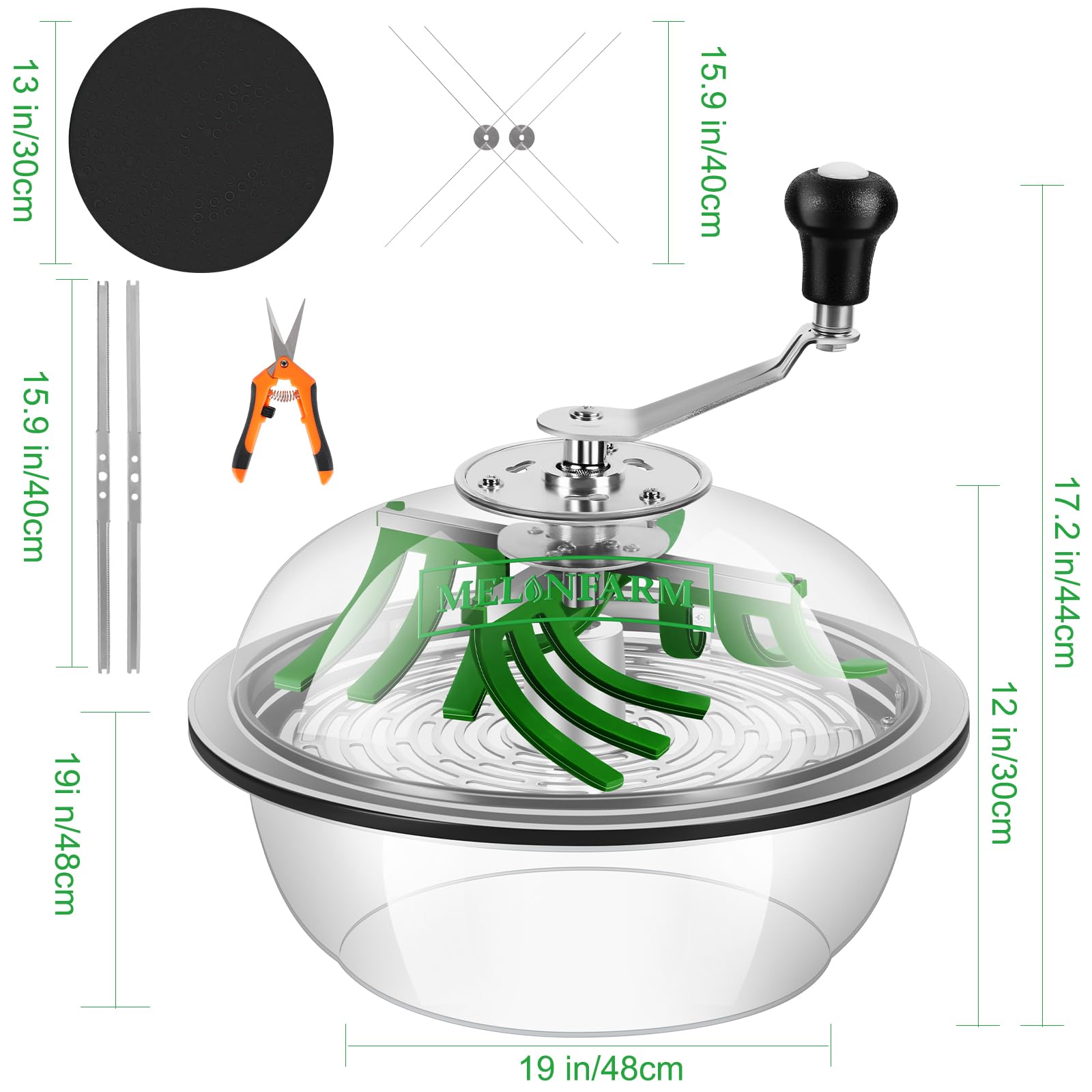 Decespugliatore per boccioli da 33,3 cm, per piante idroponiche, con lame affilate in acciaio inox