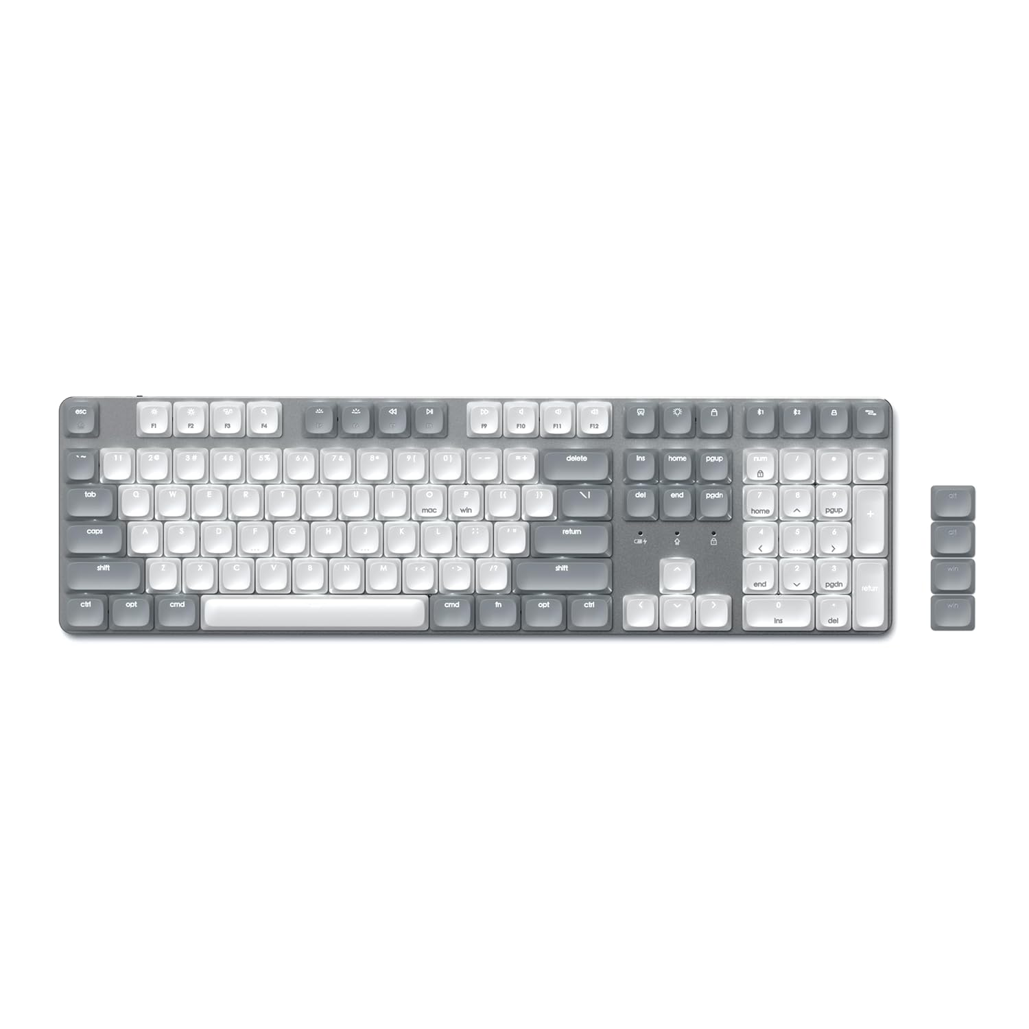 Satechi SM3 Mechanical Keyboard for Mac and Windows 108 Keys Full Size with White LED Backlit Wired and
