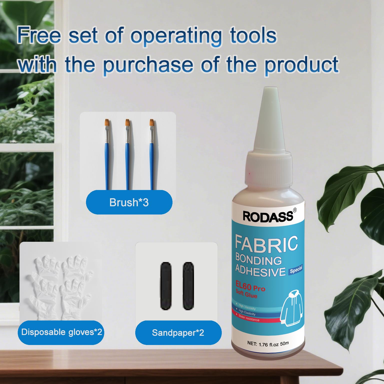 RODASS Fabric Glue - Mighty Mend It Permanent Liquid Stitch Adhesive, Strong Waterproof & Washable for Clothes Repair, Patching & Clothing Bonding?1.76 oz? (1)