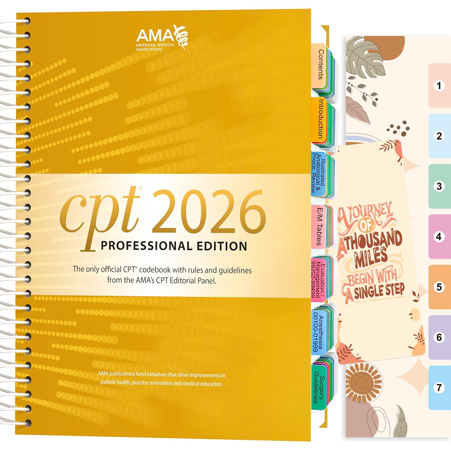 Pestañas de libro CPT para preparar exámenes oficiales de codificación médica 2025 6