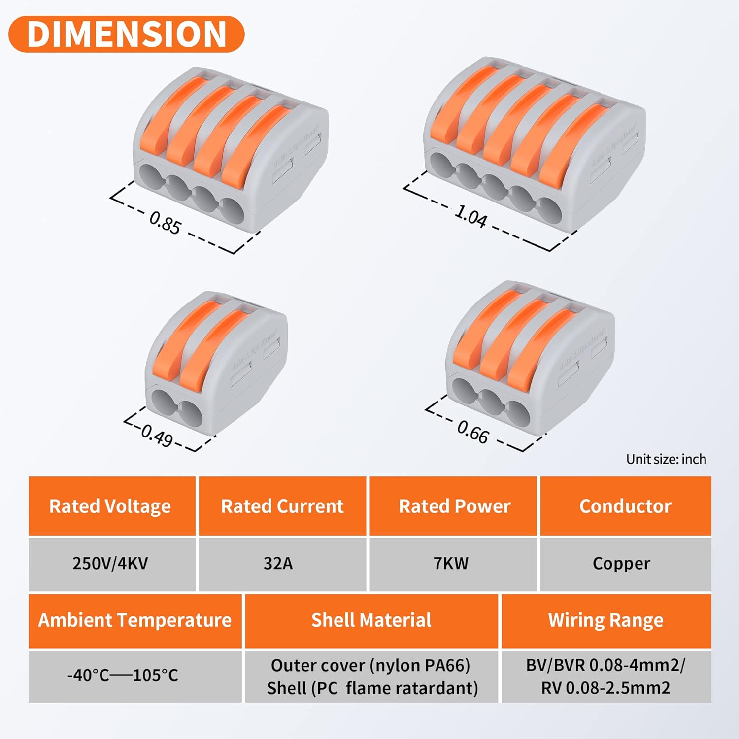 RVBOATPAT 60 PCS Wire Connectors Kit and 59 PCS Lever Wire Connectors Push-in Electrical Connectors