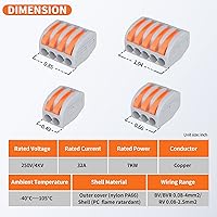 Vista 2 de Kit de conectores de cable de palanca, 59 piezas, conectores eléctricos a presión, tuercas de palanca de conexión rápida 2/3/4/5 combinación