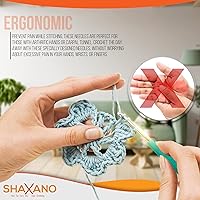 Vista 5 de SHAXANO Kit de Ganchos de Ganchillo con Estuche, 95 Piezas, Agujas de Ganchillo Ergonómicas, Kits de Hilo para Tejer, Herramientas de Arte de Tejido