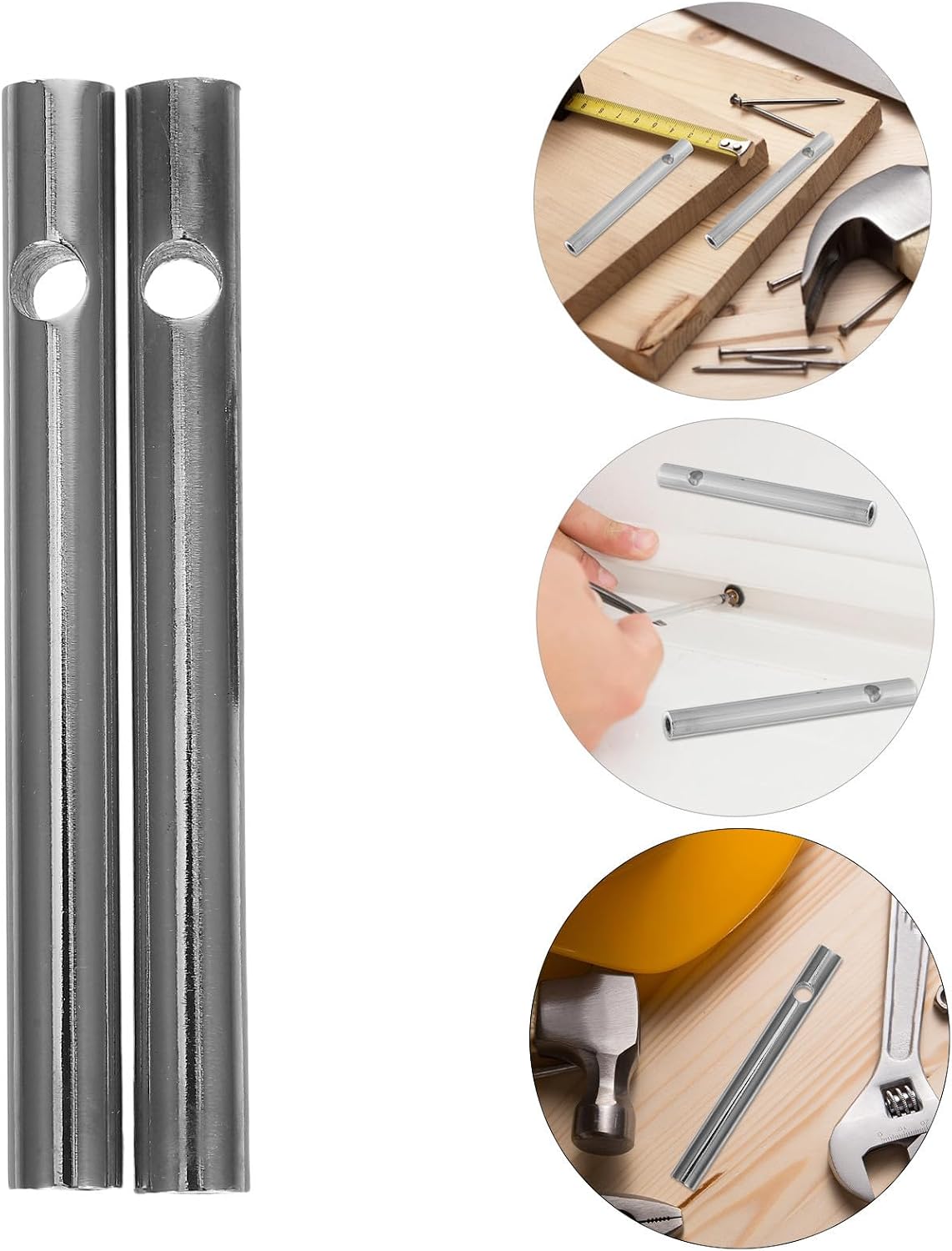 2 Sets Handrail Connector Fittings, Zinc Alloy Railing Hardware