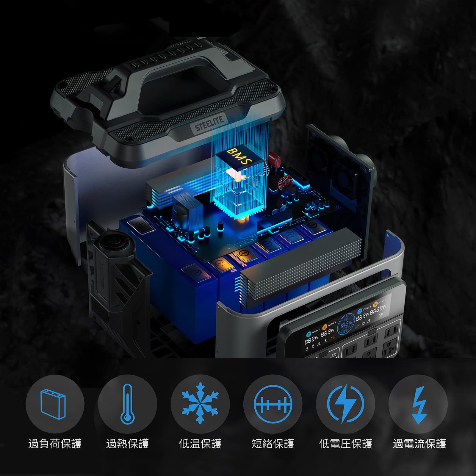 Amazon.co.jp: STEELITE Roket 1200 ポータブル電源 1200W 大容量 