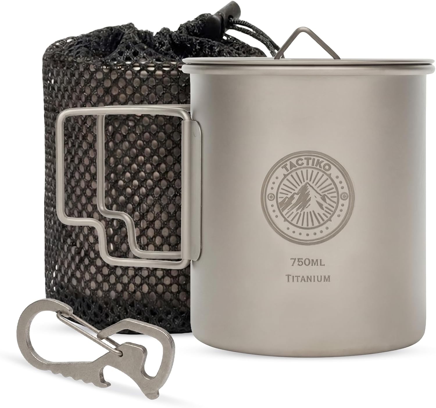 Tactiko 25 oz (750 ml) 100% Titanium Camping Mug or Cooking Pot