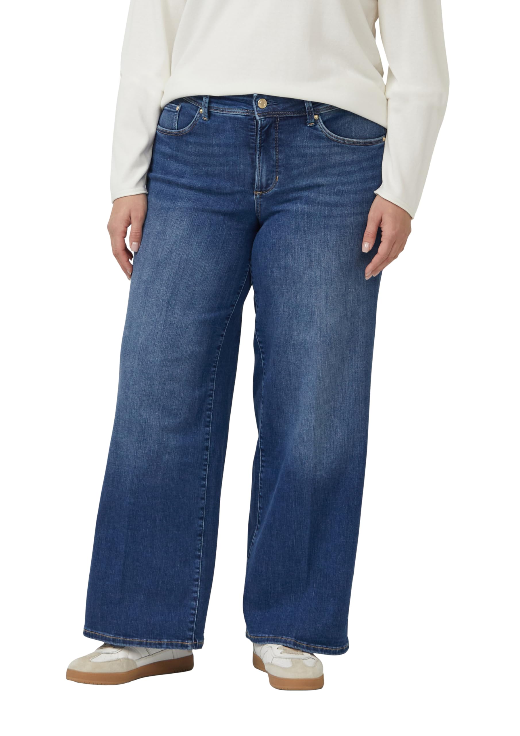 s.Oliver Damen Jeans Hose, Wide Leg Jeans/Relaxed Fit/Mid Rise/Wide Leg