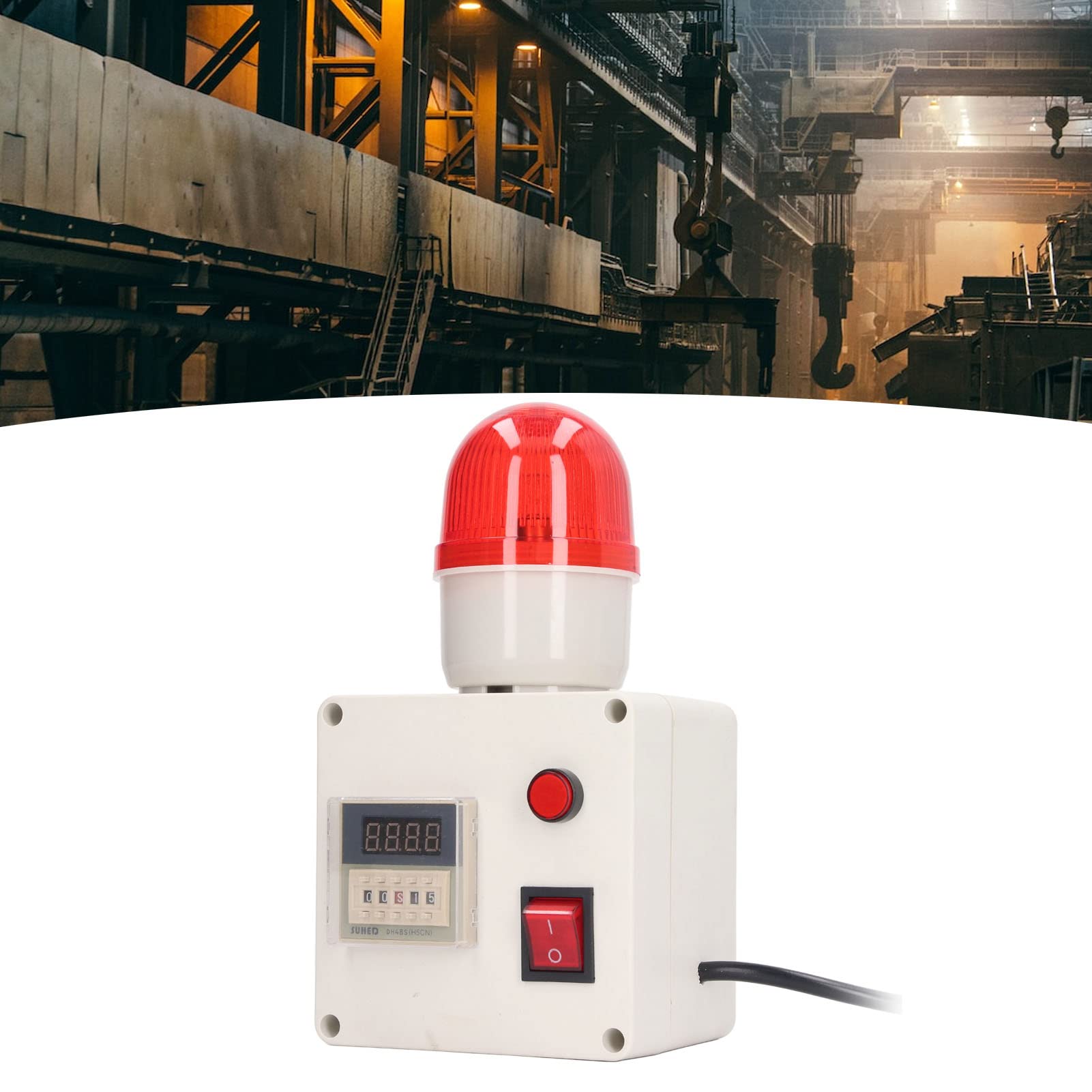 Luz de Retraso de la Sirena de Alarma Luz de Alarma Audio Horn 90dB con Múltiples Temporizaciones Establecidas para la Seguridad Industrial