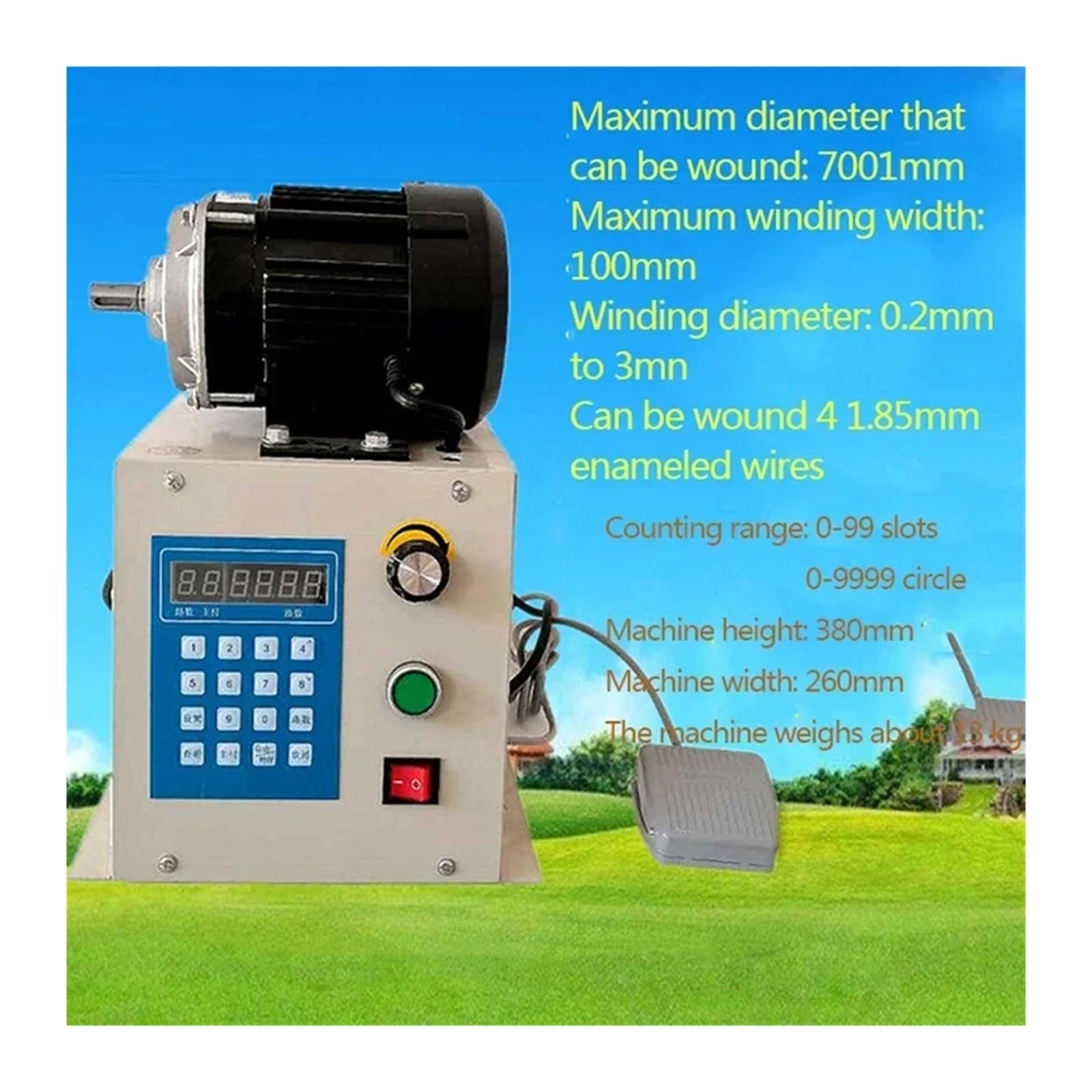 Maszyna do nawijania, Elektryczna nawijarka CNC 650W/800W, maszyna do nawijania o wysokim momencie obrotowym z uchwytem, ​​regulowana prędkość, automatyczne narzędzie do nawijania(650W)