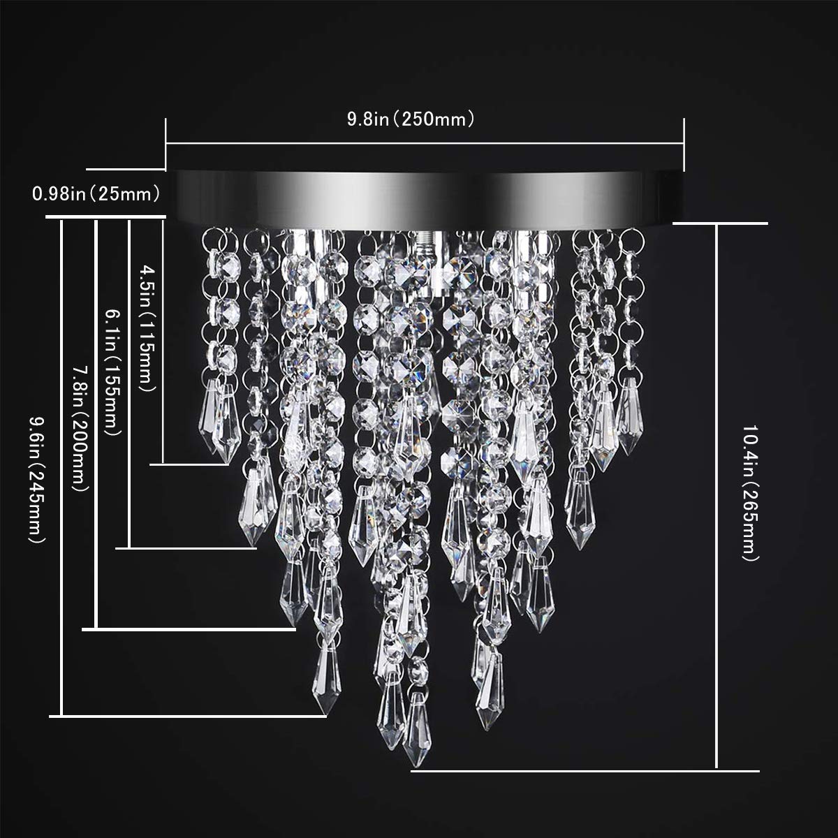 Ganeed Mini Crystal Chandelier, Modern Crystal Chandelier Ceiling Light