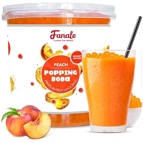 Vista 42 de Fanale Perlas de fresa y mango, veganas, sin OMG, sin gluten, sin grasa, perfectas para té de burbujas, batidos, helados, postres y bebidas, 2