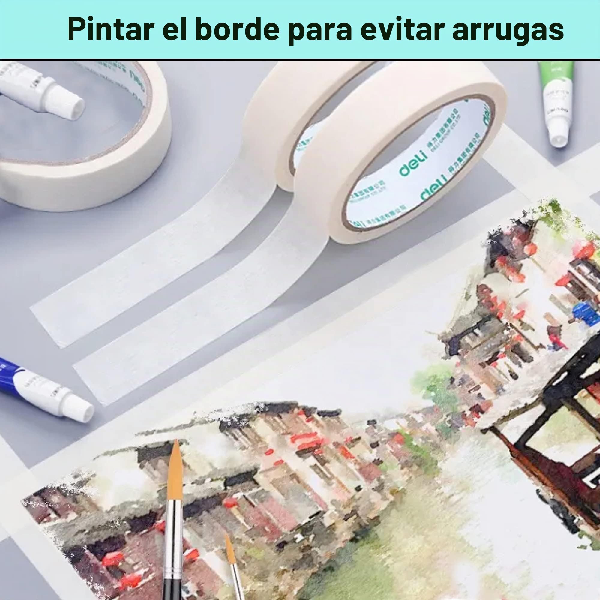 DHER Pintar Cinta De Papel Pintar Cinta De Enmascarar Cinta Masking 2 Piezas De Cinta Adhesiva De Papel De Enmascarar 2cm * 20 M ProteccióN Arte Estudiantes Cinta De Pintura De Alta Viscosidad (2cm)