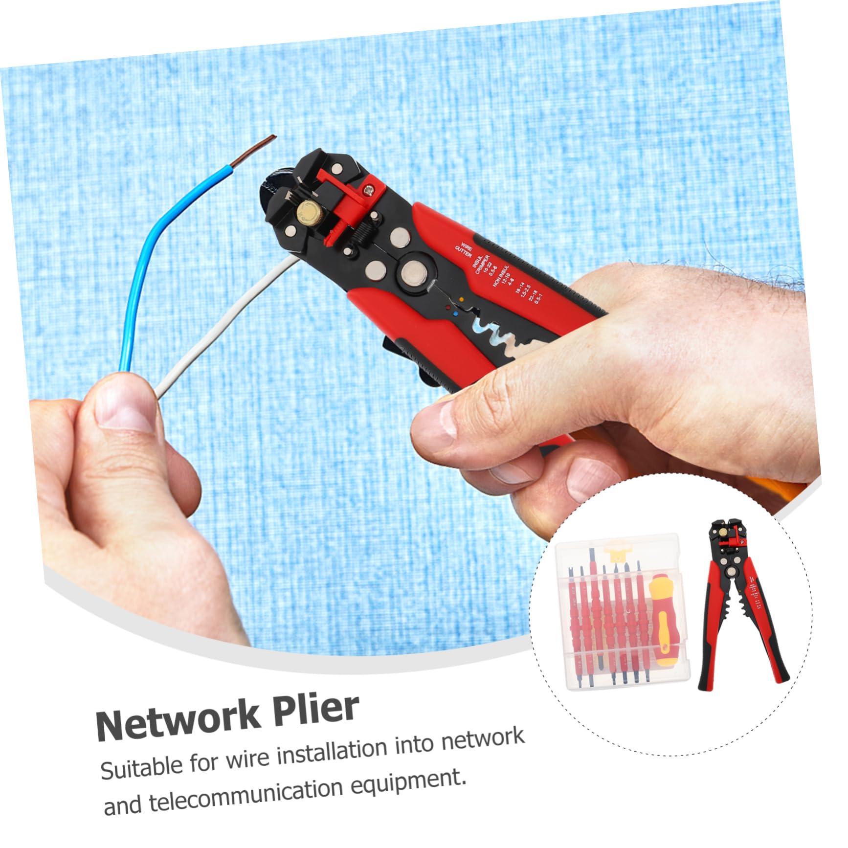 Gatuida Kits De Destornilladores Para Electricistas Aislados y Crimpadora De Terminales De Cable Certificados, Multifuncionales y Ergonómicos Para Trabajos Eléctricos, Set De 9 Piezas