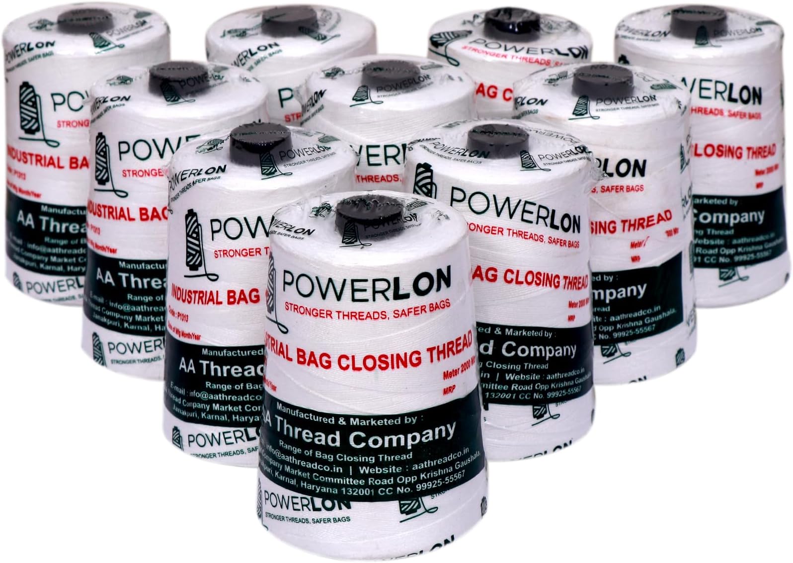 Polyester Bag Closer Machine Thread(2000 M)840 Denier,Pack Of 10,White