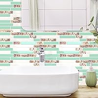 Vista 5 de Protector contra salpicaduras autoadhesivo de 10 hojas, azulejos despegar y pegar de 12"x12", protector contra salpicaduras para cocina, baño, pared