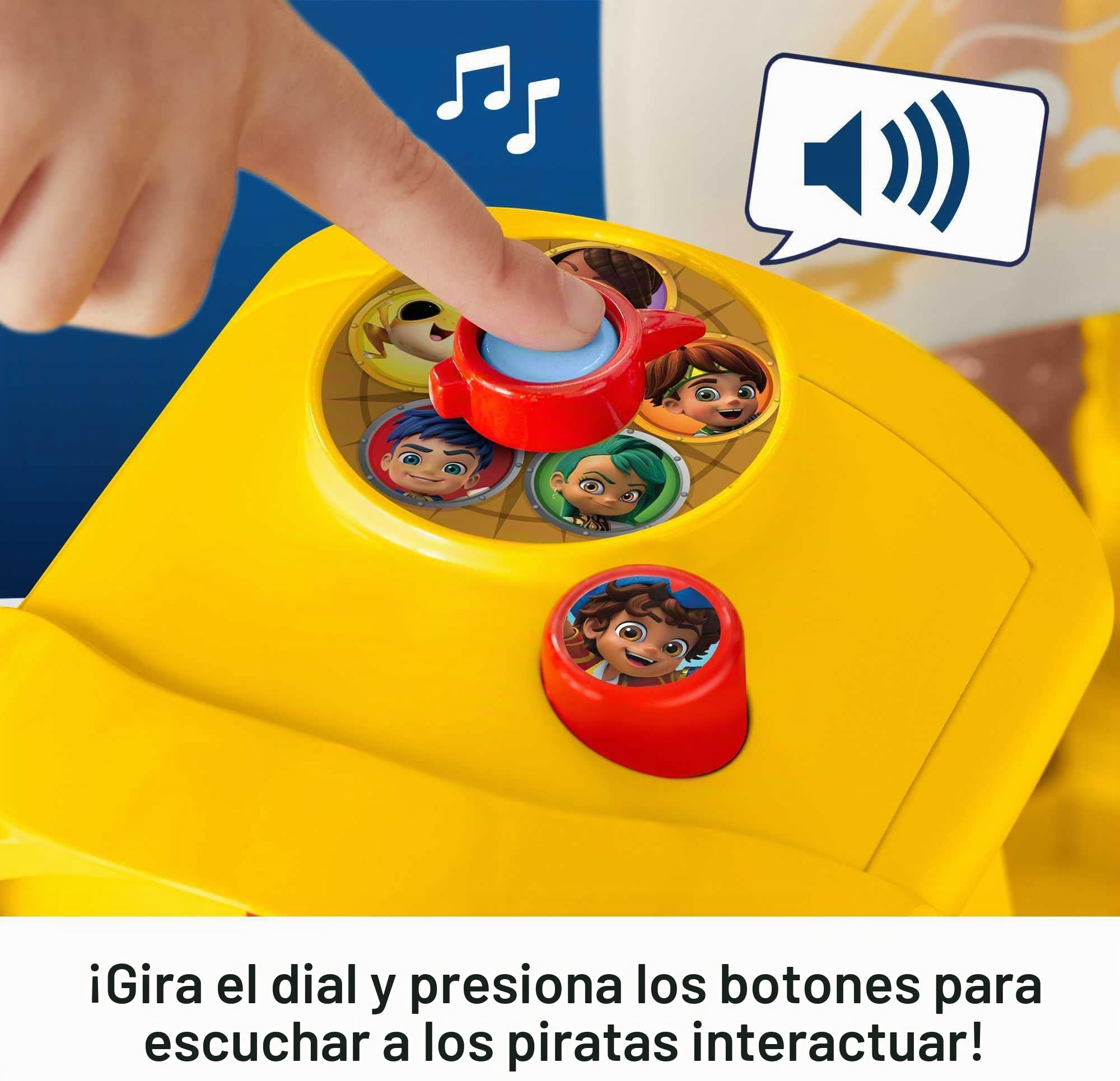 Fisher-Price Nickelodeon Santiago of The Seas Lights & Sounds El Bravo Pirate Ship Juego Interactivo con Figura de Personaje, Juego de simulaci n a Partir de 3 a os