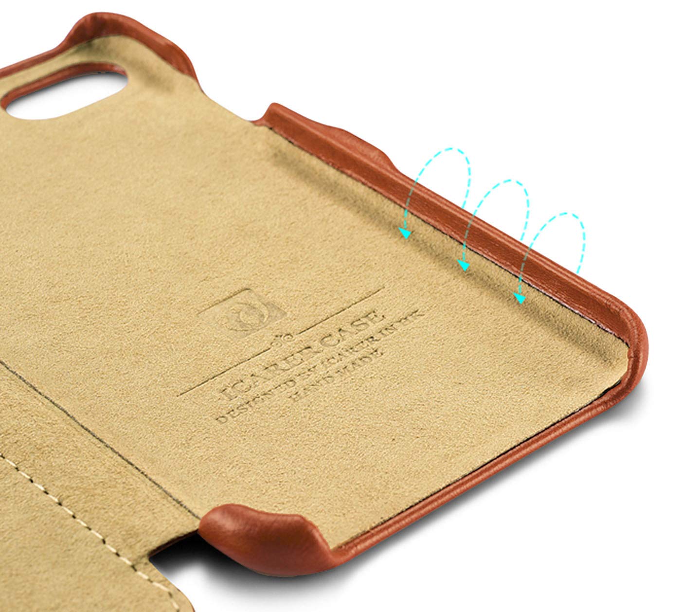 ICARER Custodia per iPhone SE 2022, 2020, 8, 7, in pelle, marrone vintage. | Custodia per cellulare in vera pelle, sottile, con apertura laterale, 4,7 pollici