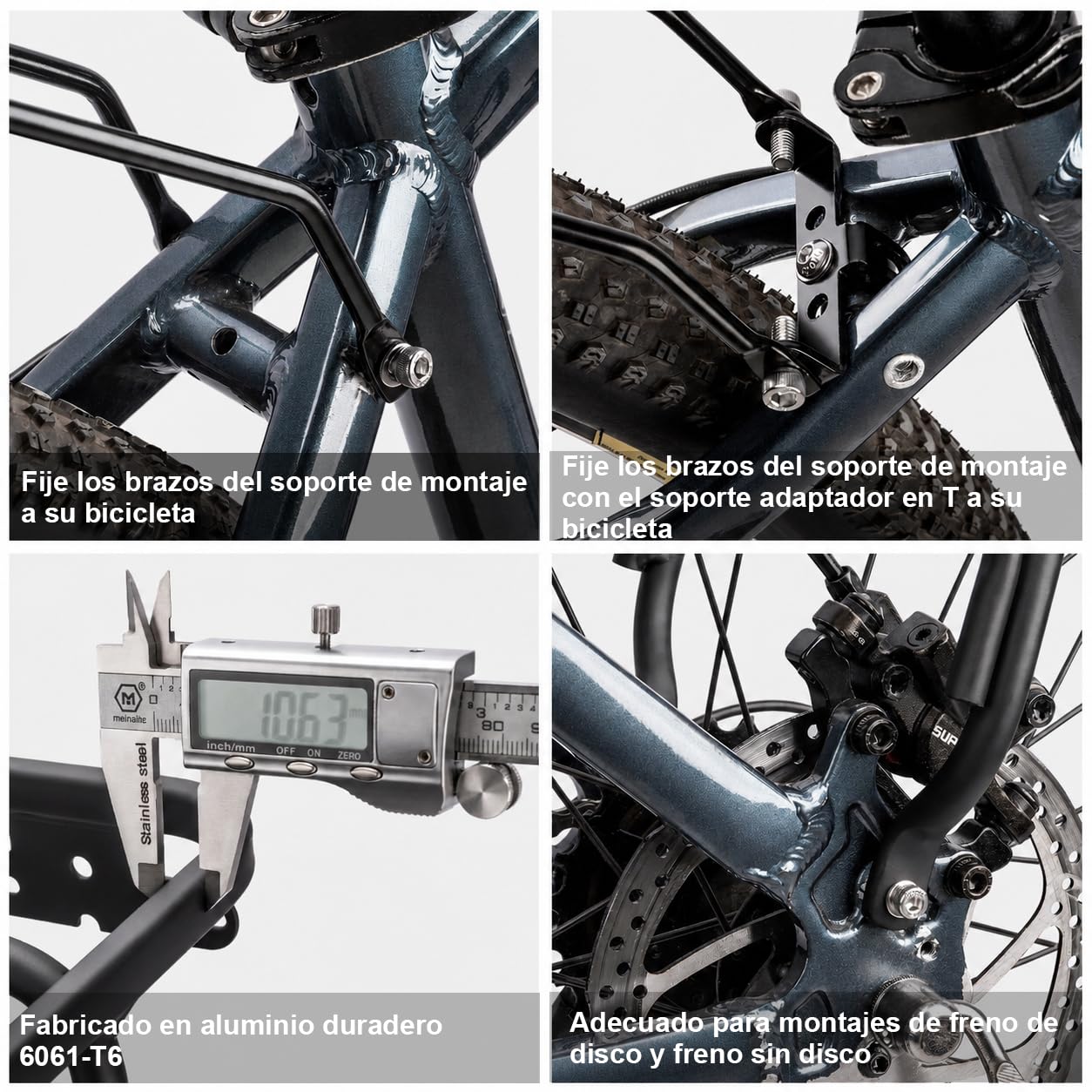 CXWXC Soporte Trasero Bicicleta, Portaequipaje 66lbs para Freno Disco/Sin Disco, Cuadros 26-27,5/29 Pulgadas