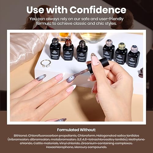 Miniatura 74 de beetles colección “Rainbow” - Kit de esmaltes de uñas en gel, de 20 colores, verde, rosa, azul, con brillantina y nude para niñas, con 3 frascos