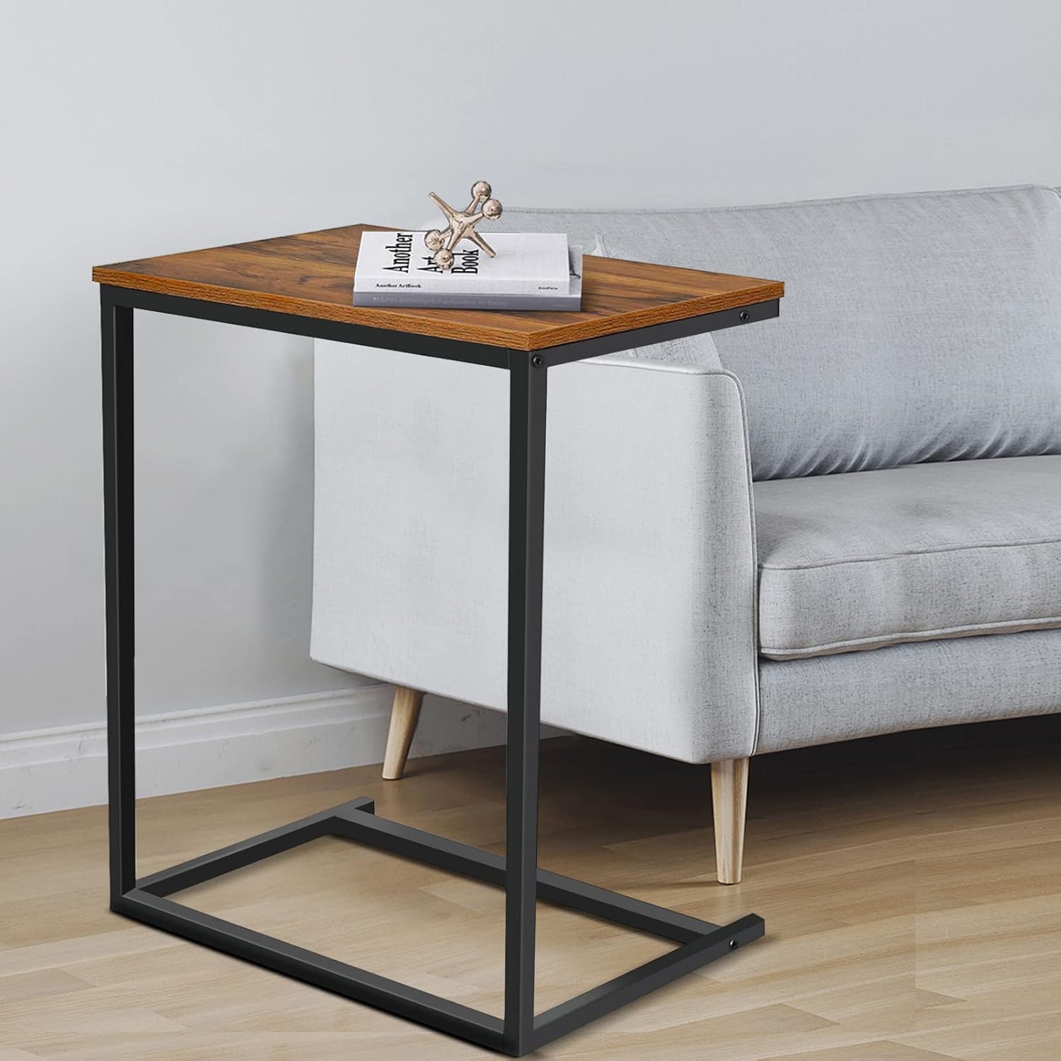 HOMMPA C Shaped End Table Heavy Duty Couch Tables That