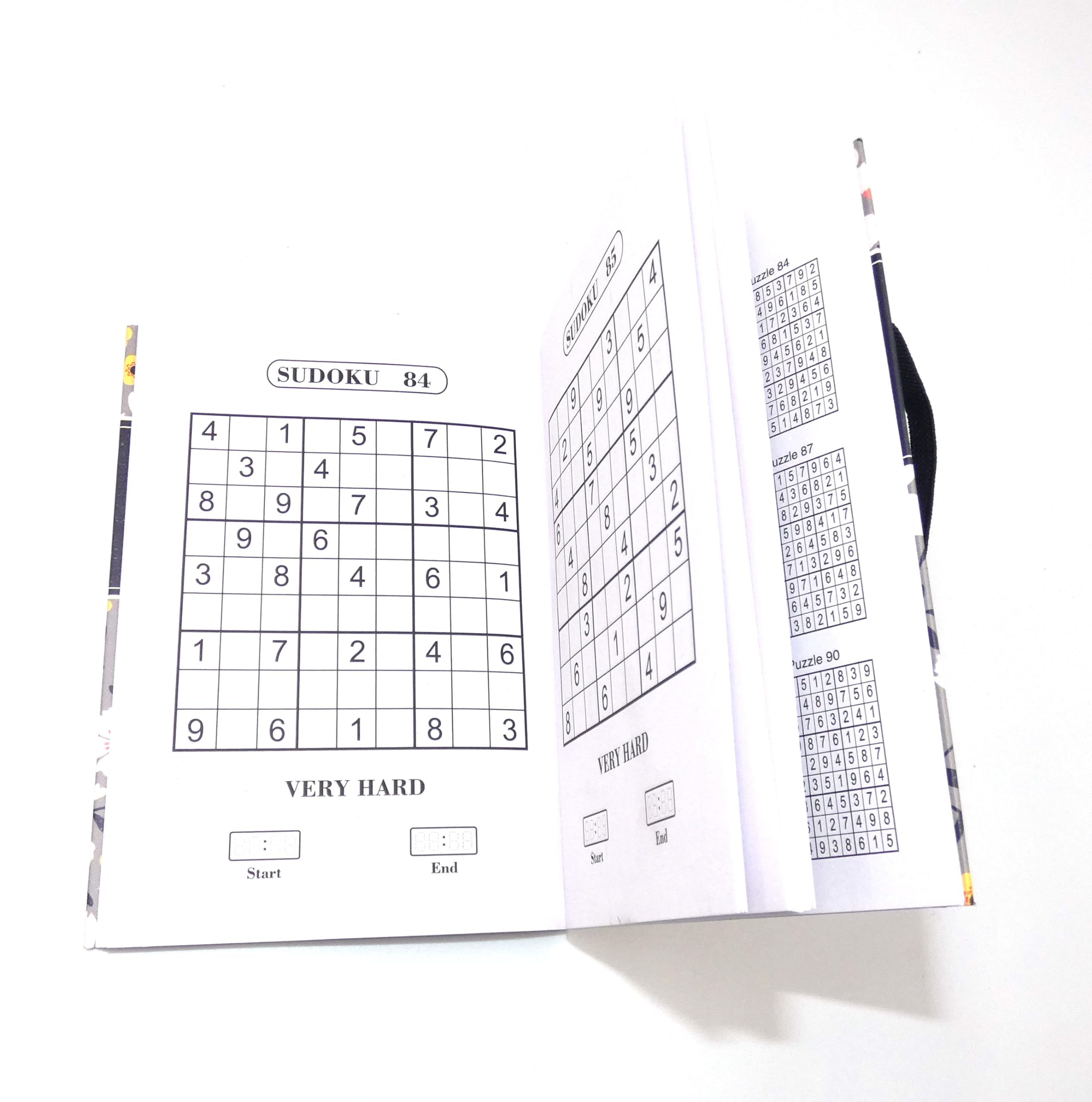 Libro de rompecabezas de sudoku con bolsillo A6, tamaño 15 x 10,5 cm, con banda elástica