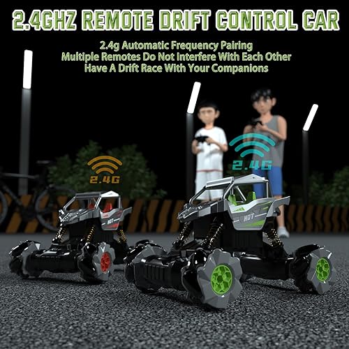 Miniatura 6 de Camiones monstruo RC para niños, auto de control remoto 124 RC Stunt Car 360 giratorio 4WD Off-Road 2.4Ghz 20KMH auto RC de alta velocidad auto de