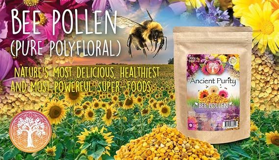 Ancient Purity Bee Pollen Polyfloral Raw Organic 300g, 10.58 Ounce (Pack of 1)