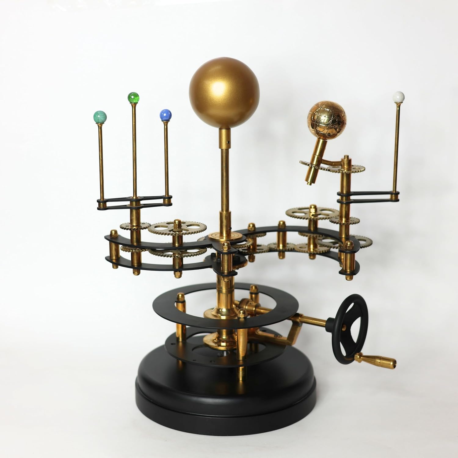 Brass Orrery – Large Functional Tellurion with Precision Gears | Handmade Solar System Model for Astronomy Enthusiasts, Luxury Home & Office Decor, Collectors & Science Gifts
