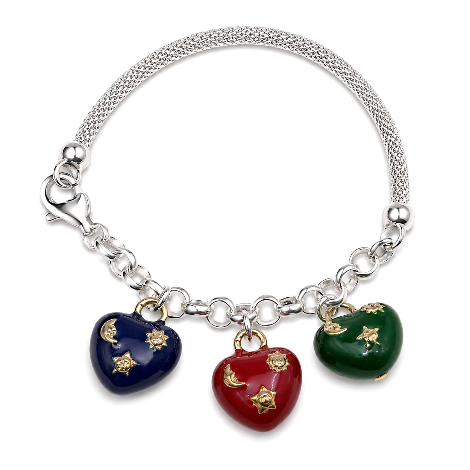 Gioielli Aurum Bracciale Donna Argento 925 con Charm Cuore Pendente