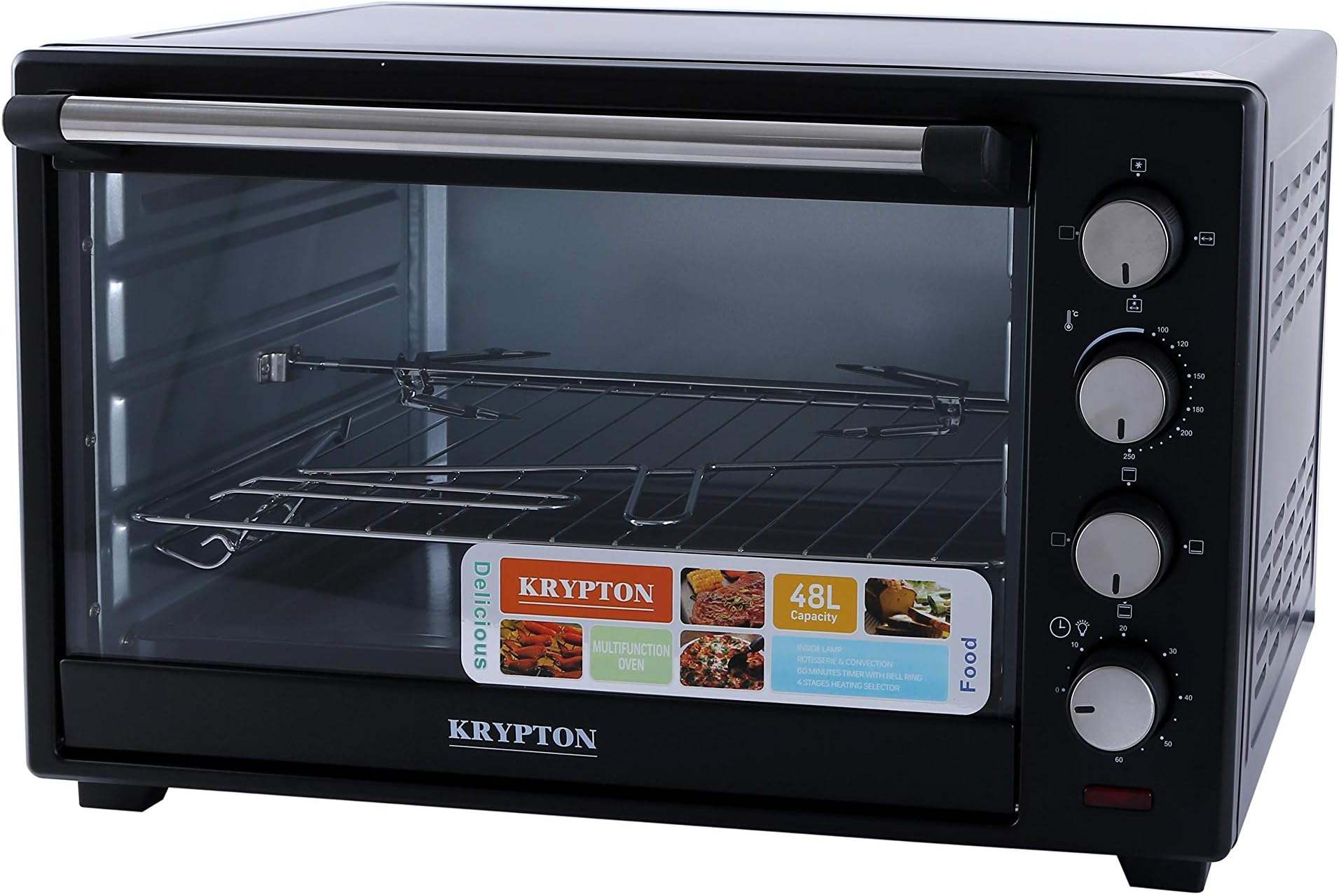 Krypton Electric Oven, 48 Liters, Black