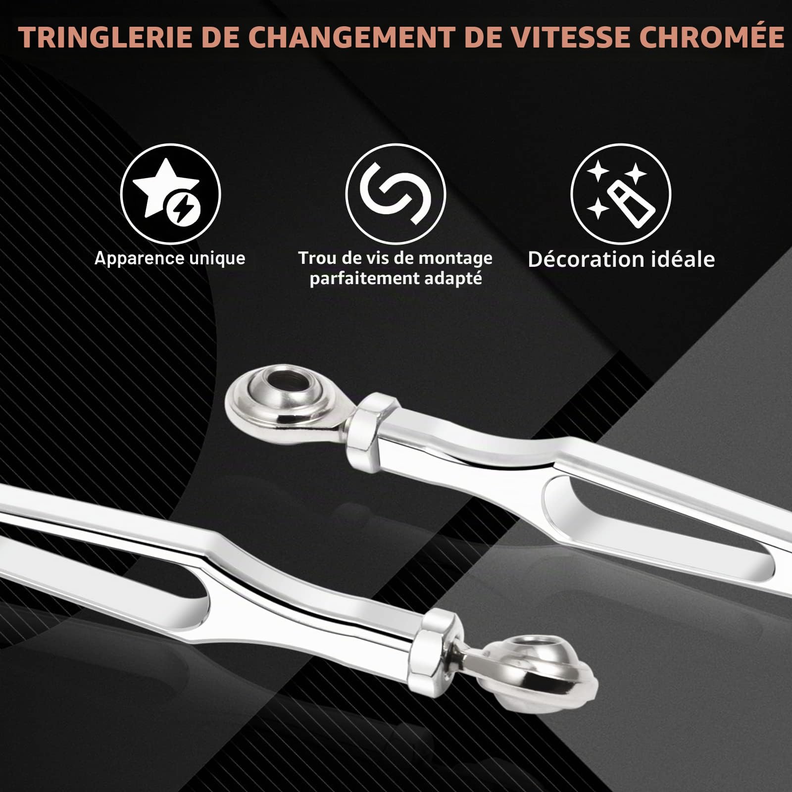 Amazicha Liaison de changement de vitesse chromée compatible avec Harley Davidson Softail Dyna Touring Road King Electra Street Glide Tri Glide 1986-2021
