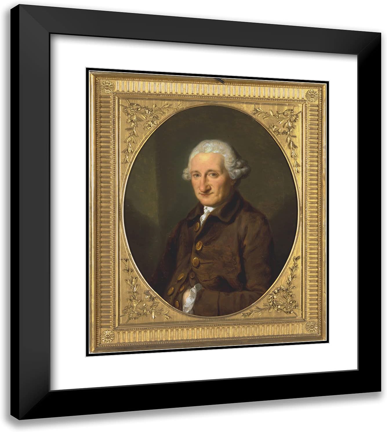 ArtDirect Kauffman, Angelica 20x23 Gold Ornate Framed Art Print with Double Matting Titled: A Man Called Sir Robert Hervey