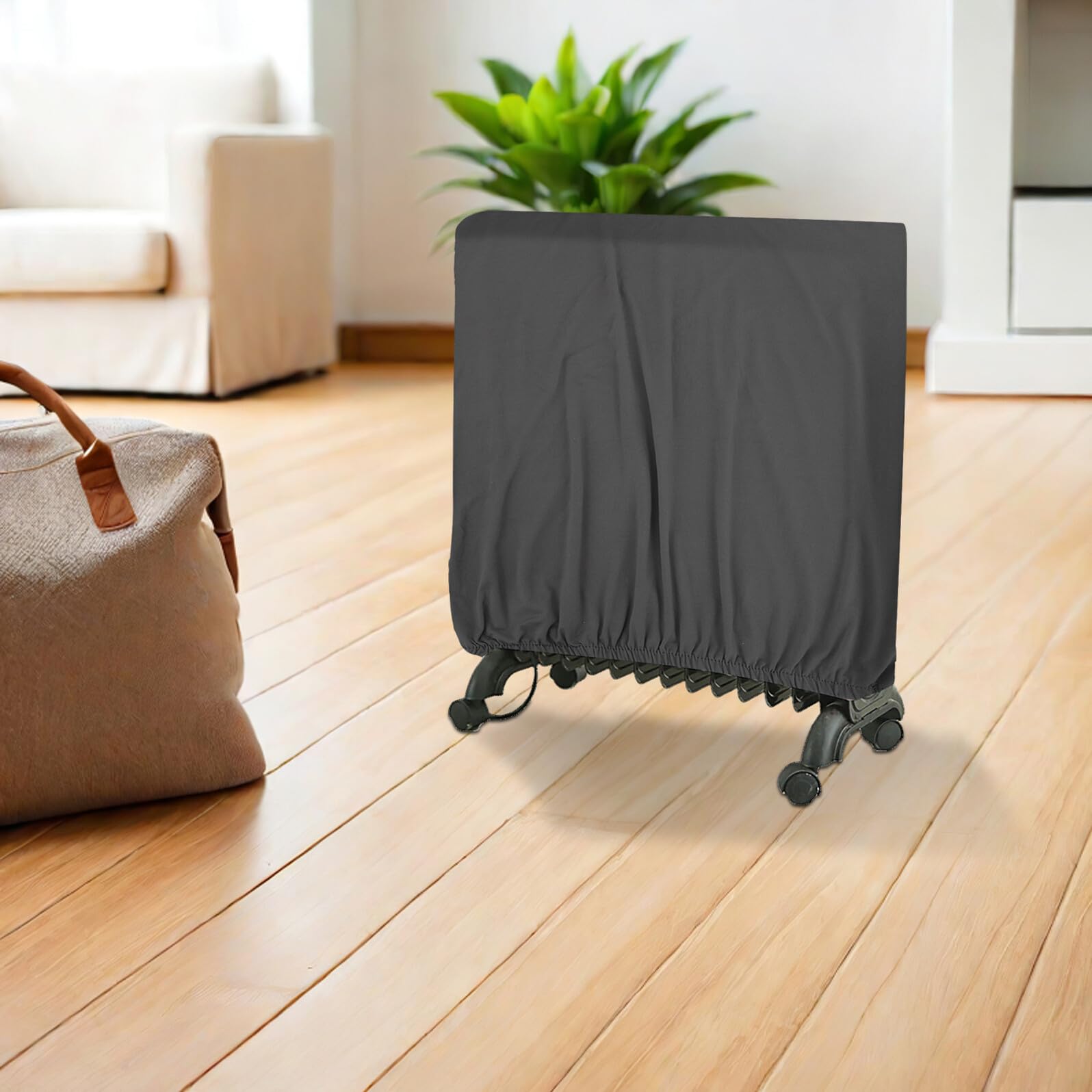 TOGEVAL Funda Protectora Elástica para Radiadores Eléctricos Transpirable y Lavable Tamaño Ajustable 5-10 CM Color Gris Oscuro Funda Reutilizable Antipolvo para Calentadores — view 5