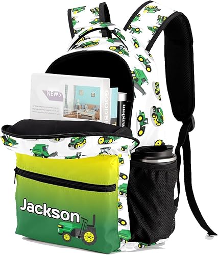 Vista 3 de Zaaprint Mochila escolar personalizada con diseño de escamas de sirena y pescado con texto de nombre para mujeres y hombres, Mochila 9, Mochilas