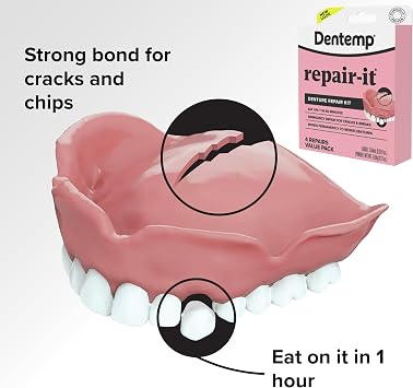Dentemp Repair-it Denture Repair Kit & Reline-it Denture Reliner - Denture Kit (Multi-Pack) - Refit and Tighten Dentures for Both Upper & Lower Denture - Repair Broken Dentures & Loose Teeth