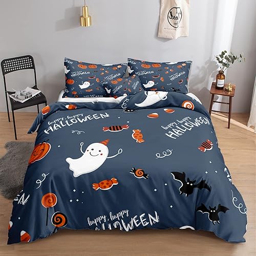 Miniatura 165 de Pumpkin Bedding Halloween Duvet Cover Set Funny Evil Pumpkin Pattern Design Black Halloween Bedding Set Queen 1 Duvet Cover 2 Pillowcases