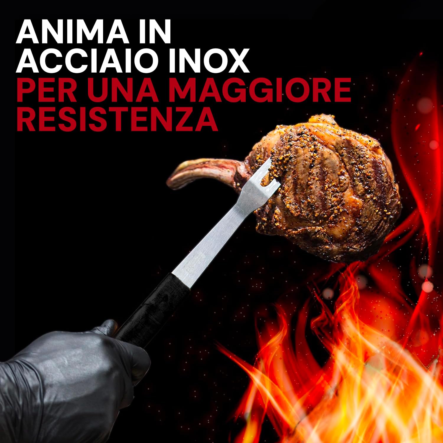 Avilia Set 3 Accessori da Barbecue in Acciaio Inox - Set Composto da Paletta, Forchetta e Pennello per Grigliare Ottimo per Organizzare Grigliare e Feste in Giardino - Ideale Anche Come Idea Regalo