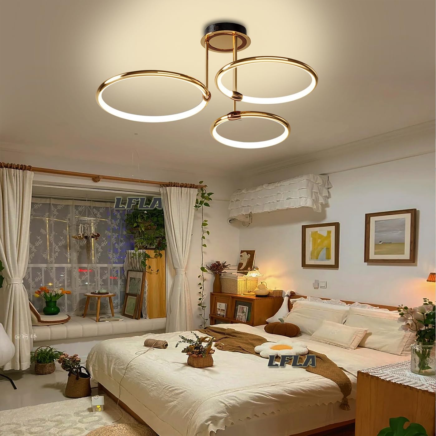 IDEGU Vintage Deckenleuchte Mit 5 Armen – E27, Ø 70 Cm, Goldfarben Für Wohnzimmer, Esszimmer & Hotel