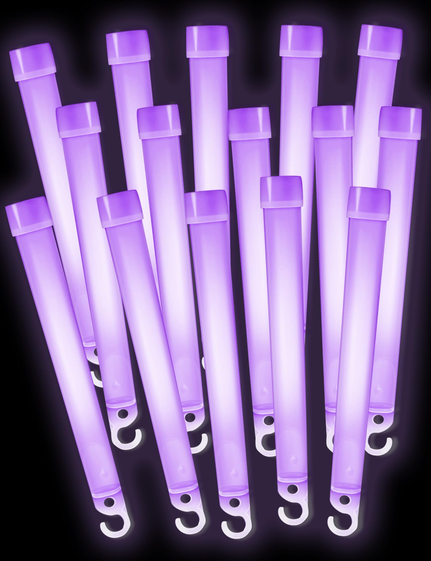 Orerered Glow Sticks 15 Pack Party Packs with 14 Hours Duration for Halloween Festivals Stocking Stuffers Bonfire Night Camping (Purple)