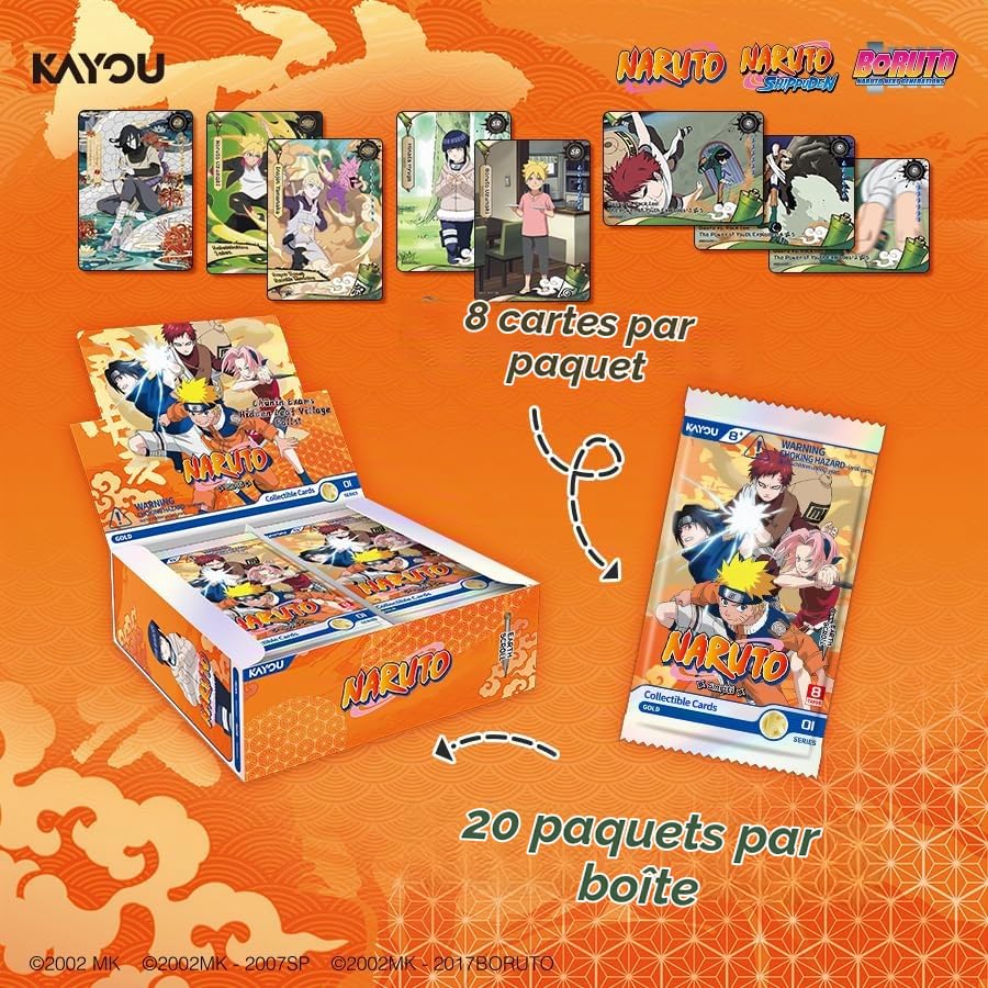 KAYOU Naruto Cartes à collectionner Earth Scroll Series 1, version anglaise NA Edition Booster Box avec carte PR