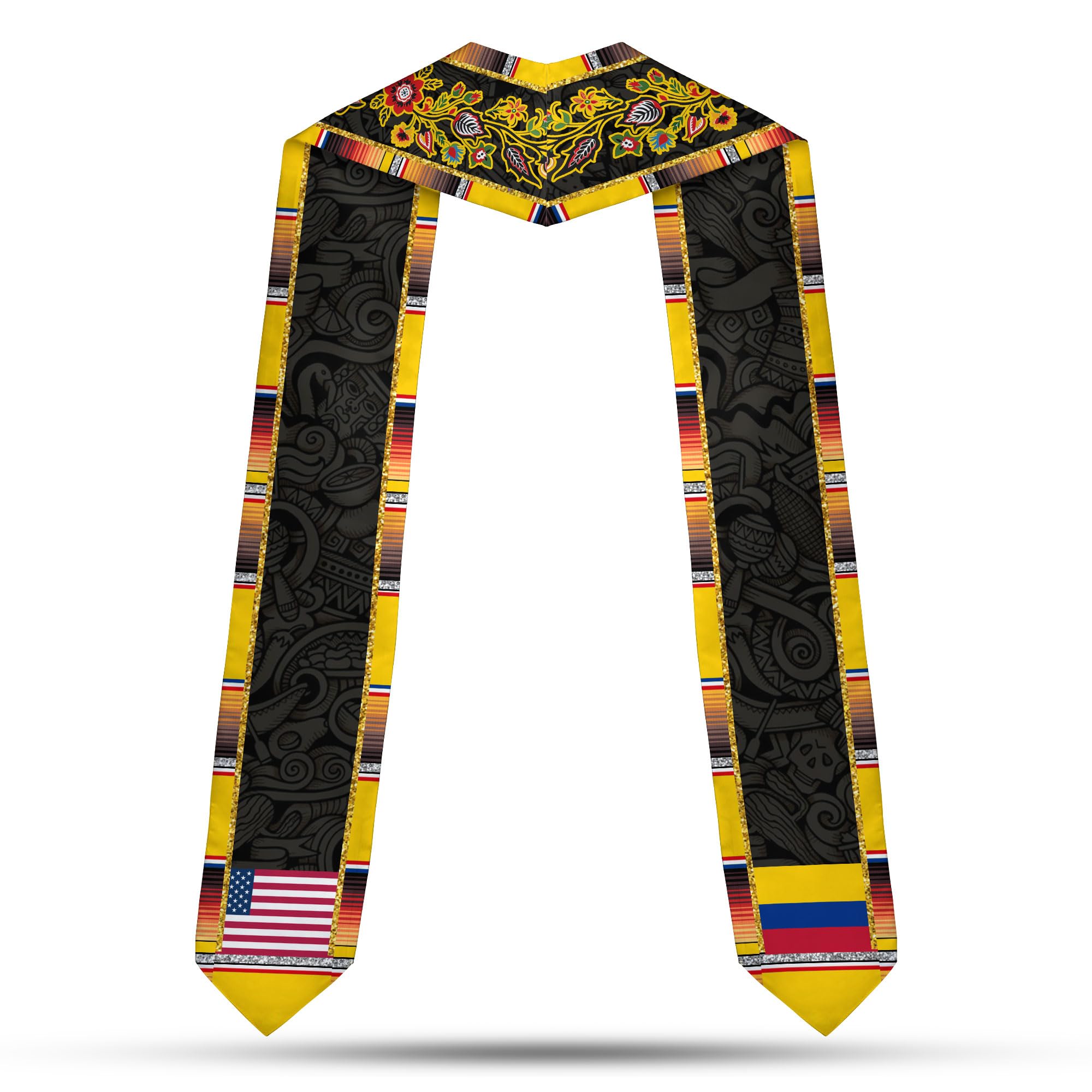 MonkeyVan Custom Colombian Graduation Sash 2025, Personalized Colombian American Stole, Colombia Flag Graduation Stole S67
