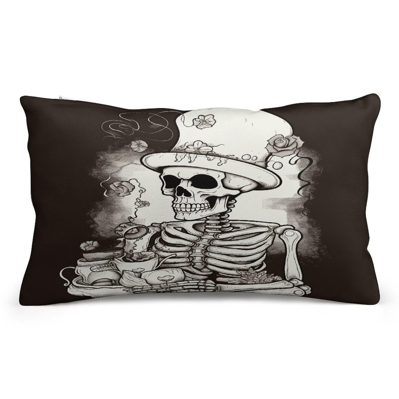 Wsoihfec Style Skeleton Chef Throw Pillow Covers Decorative, Pillow Cases Soft Plush, Modern Farmhouse Boho Cushion Cover For Bed Couch Sofa Living Room Spring Decor8 X12
