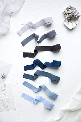 Miniatura 81 de Dark green 1 inch wide 5 yds frayed edges handmade cotton ribbon hand dyed for Rustic wedding invitation ties favors gift wrapping Party decor bows